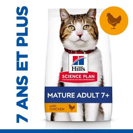 CROQUETTES CHAT SCIENCE PLAN ADULT MATURE 7+ POULET - HILL'S 10 kg - Image 4