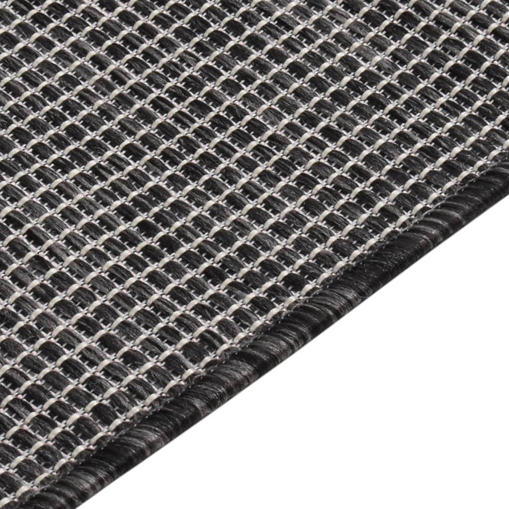 Tapis de Jardin à Tissage Plat en PP Résistant aux Intempéries pour Terrasse Gris 140x200 cm – ComfortXL Outdoor Living - Image 4
