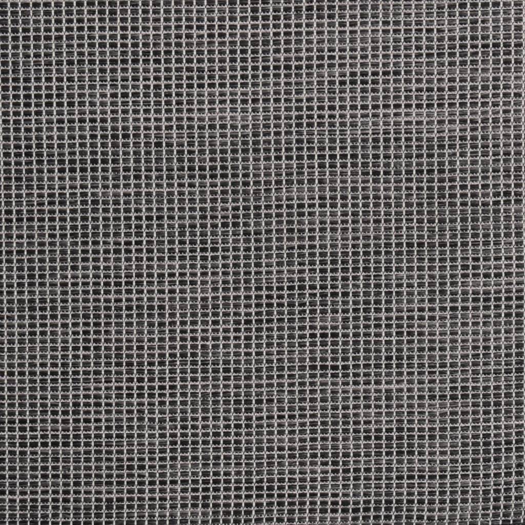 Tapis de Jardin à Tissage Plat en PP Résistant aux Intempéries pour Terrasse Gris 140x200 cm – ComfortXL Outdoor Living - Image 5