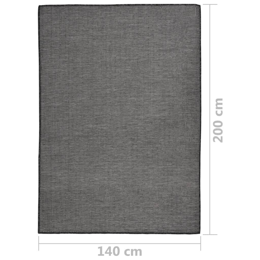 Tapis de Jardin à Tissage Plat en PP Résistant aux Intempéries pour Terrasse Gris 140x200 cm – ComfortXL Outdoor Living - Image 6