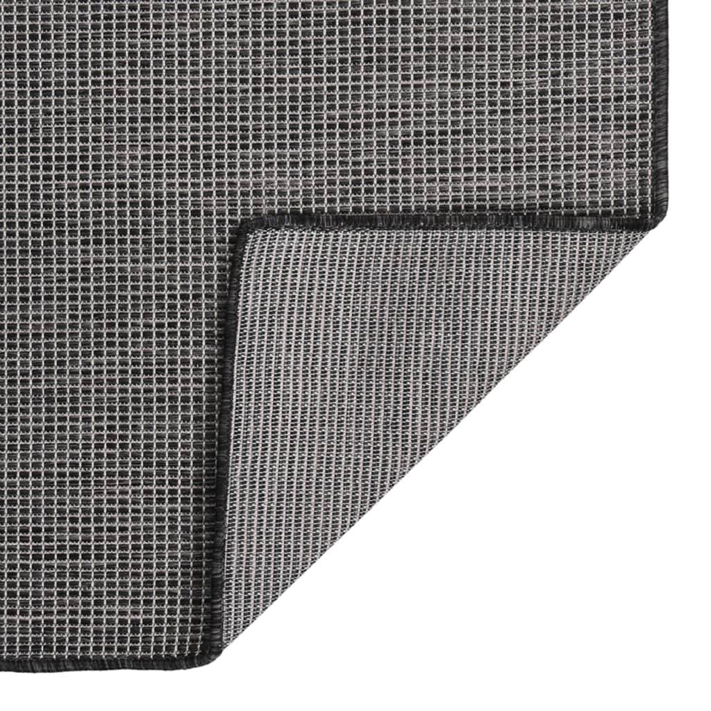 Tapis de Jardin à Tissage Plat en PP Résistant aux Intempéries pour Terrasse Gris 140x200 cm – ComfortXL Outdoor Living - Image 2