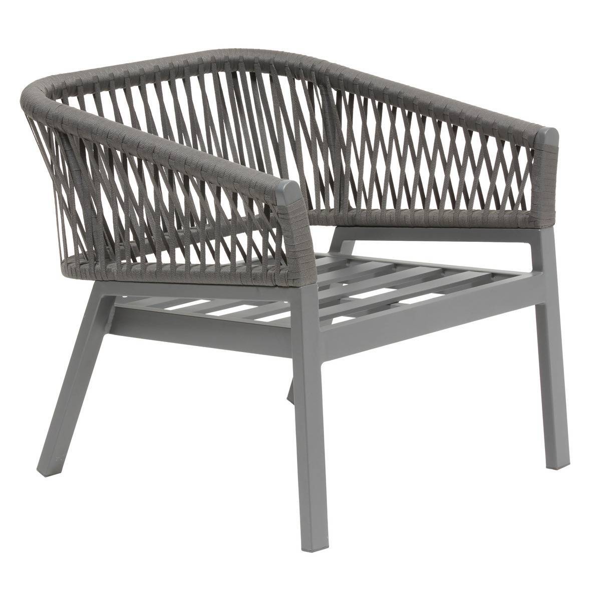 Hesperide - Fauteuil de salon de jardin "Oriengo" anthracite & graphite en aluminium traité époxy - Hespéride - Image 3