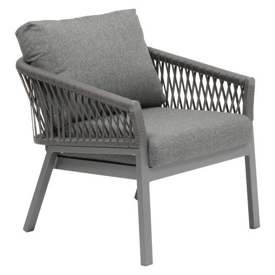 Hesperide - Fauteuil de salon de jardin "Oriengo" anthracite & graphite en aluminium traité époxy Hespéride - Image 2