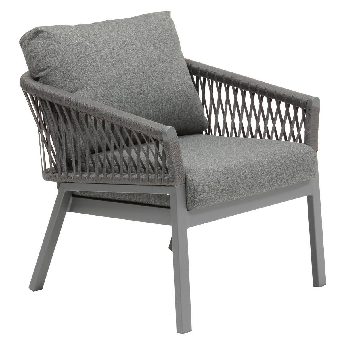 Hesperide - Fauteuil de salon de jardin "Oriengo" anthracite & graphite en aluminium traité époxy Hespéride - Image 2