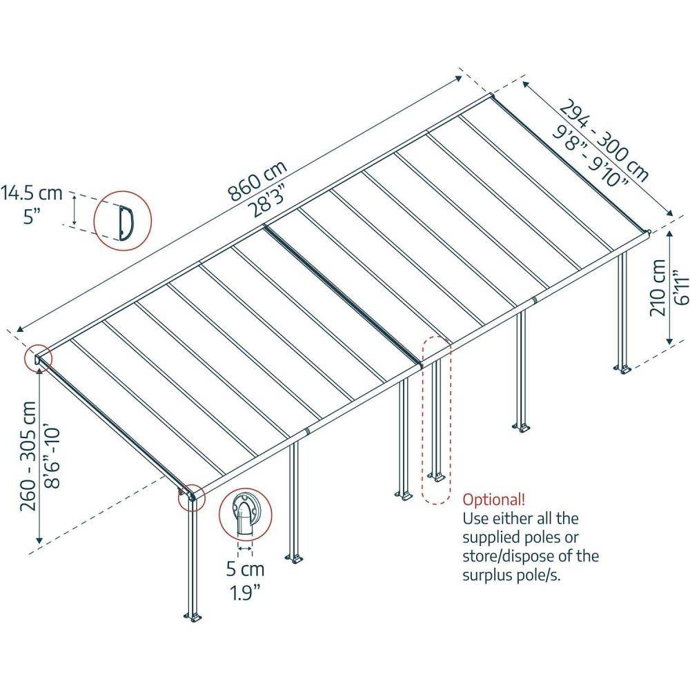 Canopia - Canopia Pergola Olympia 3X8,6 Grise - Image 3