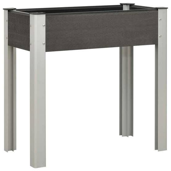 Jardinière lit surélevé plantes fleurs jardin 75 x 40 x 75 cm WPC gris - Image 1
