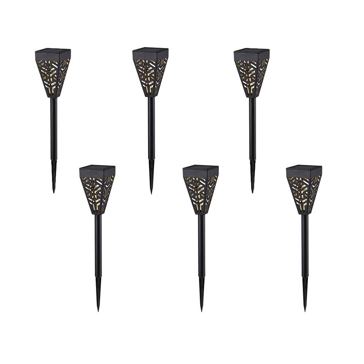 Lumisky - 6 balises solaires à planter OSIRIS Noir Plastique H39CM - Image 1