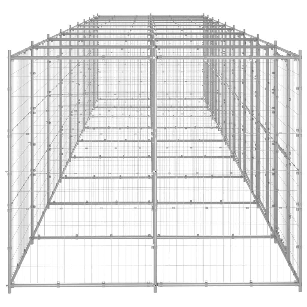 Helloshop26 - Chenil extérieur cage enclos parc animaux chien extérieur acier galvanisé 21,78 m² - Image 4