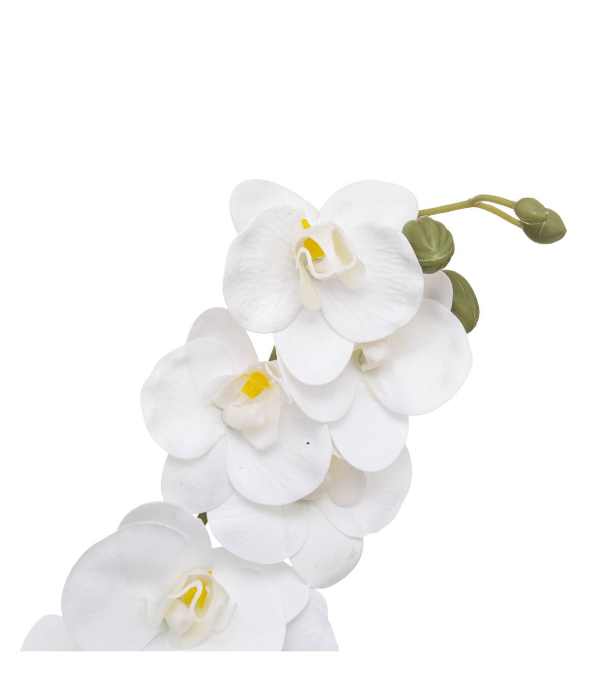 Plante artificielle Orchidée dans un pot en céramique bicolore H 45 cm - Image 2