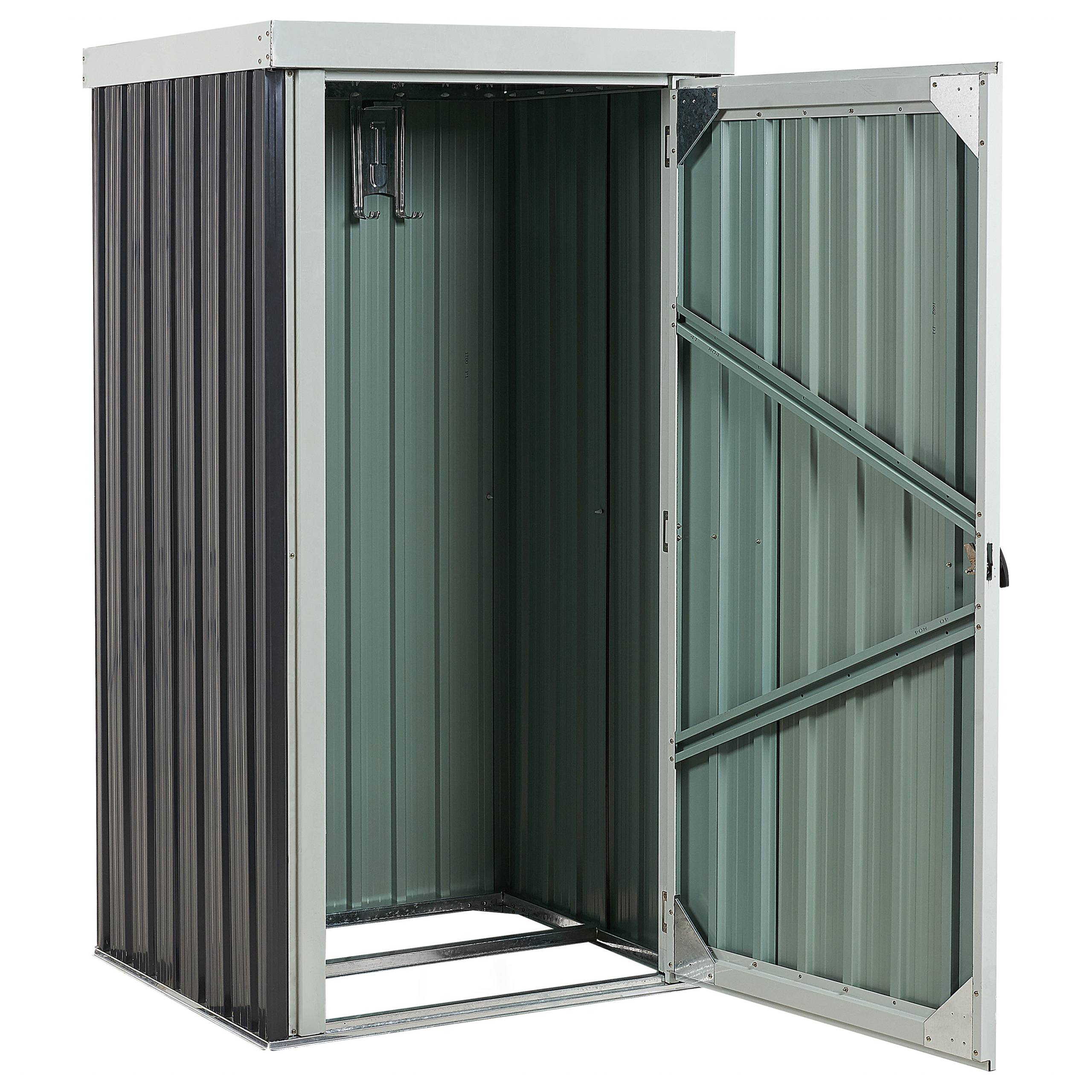 Beliani - Abri de Jardin Gris en Acier 180 x 98 x 77 cm Galvanisé Pratique pour Extérieur Imperméable et Inoxydable Moderne - Image 4