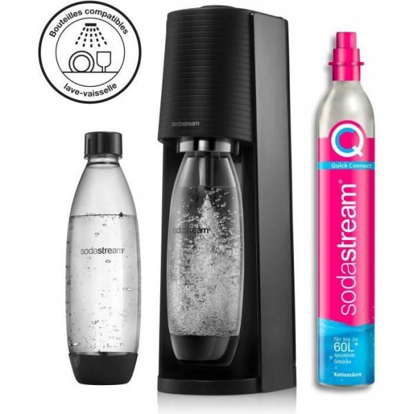 Machine a Soda Machine a soda et eau pétillante SODASTREAM - TERRA Noire - 2 bouteilles compatible lave-vaisselle - 1 recharge de gaz 60L - Image 1