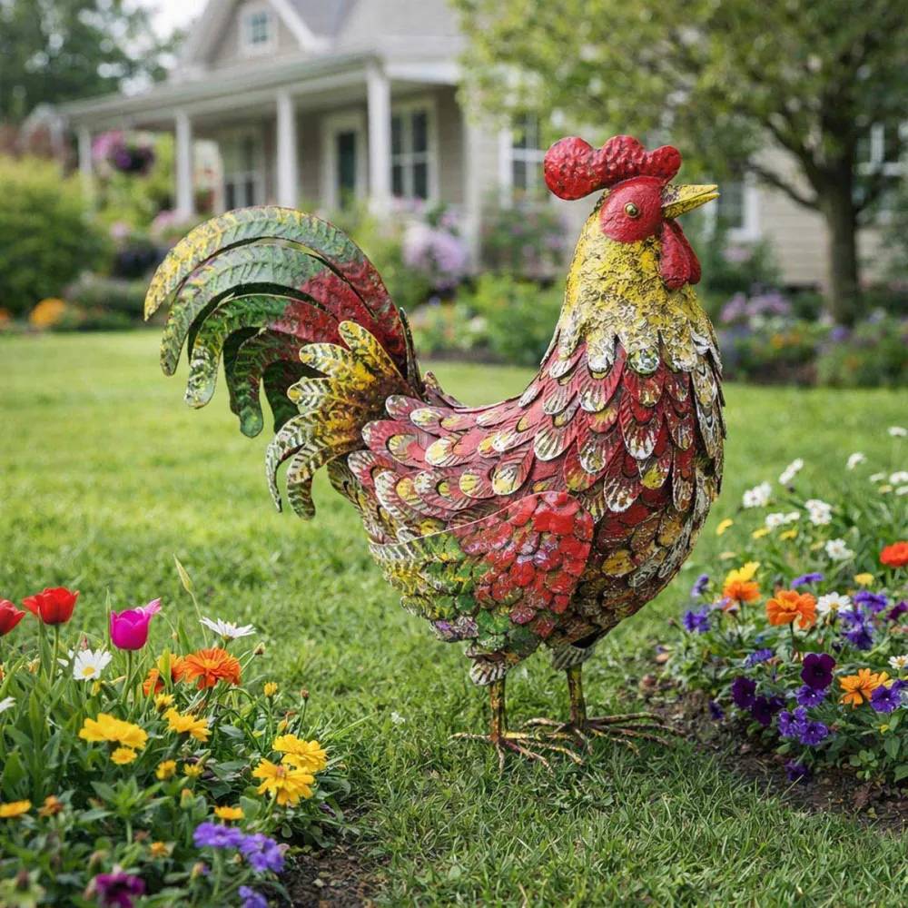 Décoration Coq en Métal - 44x15x45 cm - Image 3