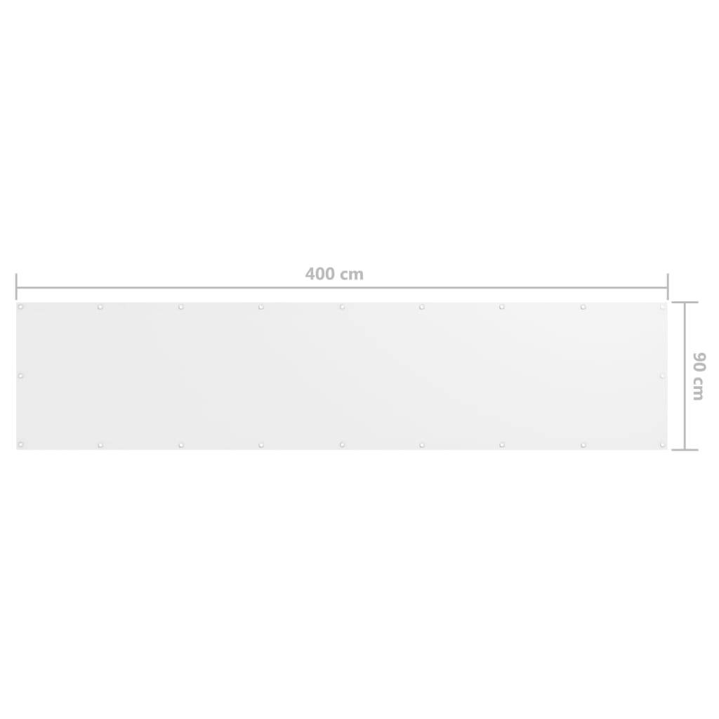 Helloshop26 - Écran de balcon brise pare vue protection confidentialité 90 x 400 cm tissu oxford blanc - Image 5