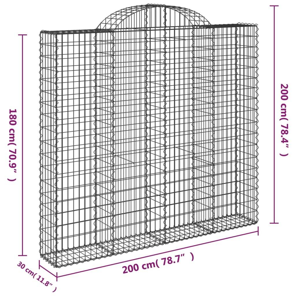 Vidaxl - Panier de gabions arqué 200x30x180/200 cm Fer galvanisé vidaXL 153489 - Image 3