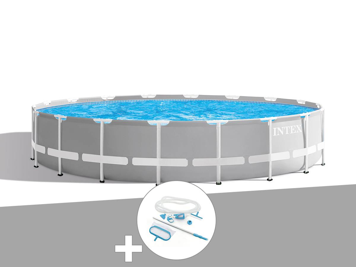 Kit piscine tubulaire Intex Prism Frame ronde 6,10 x 1,32 m + Kit d'entretien - Image 2