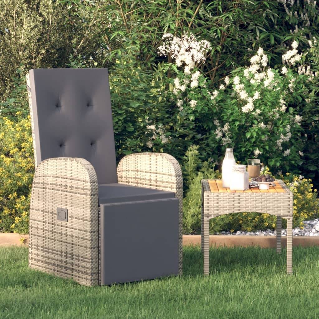 ComfortXL - Fauteuil de Jardin Inclinable Résine Tressée avec Repose-pied et Coussin pour Extérieur Gris – ComfortXL Outdoor Living - Image 1
