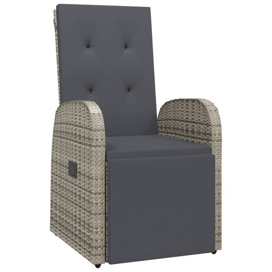ComfortXL - Fauteuil de Jardin Inclinable Résine Tressée avec Repose-pied et Coussin pour Extérieur Gris – ComfortXL Outdoor Living - Image 2
