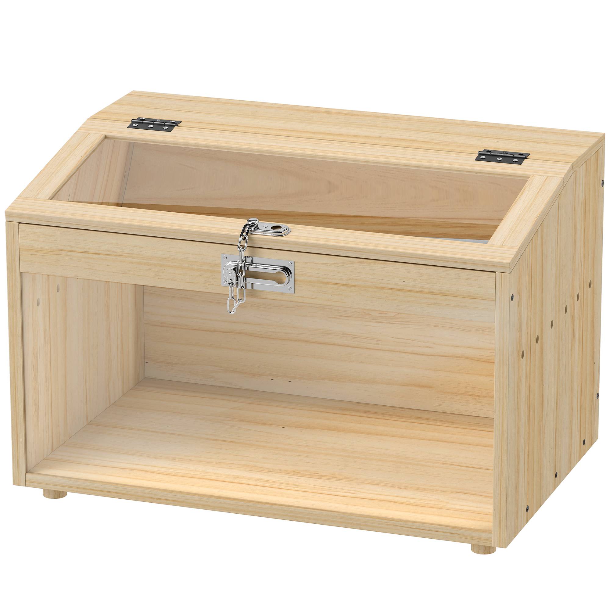 Cage hamster souris bois MDF pour petits rongeurs toit ouvrable 55x35x35cm naturel - ComfortXL Outdoor Living - Image 2