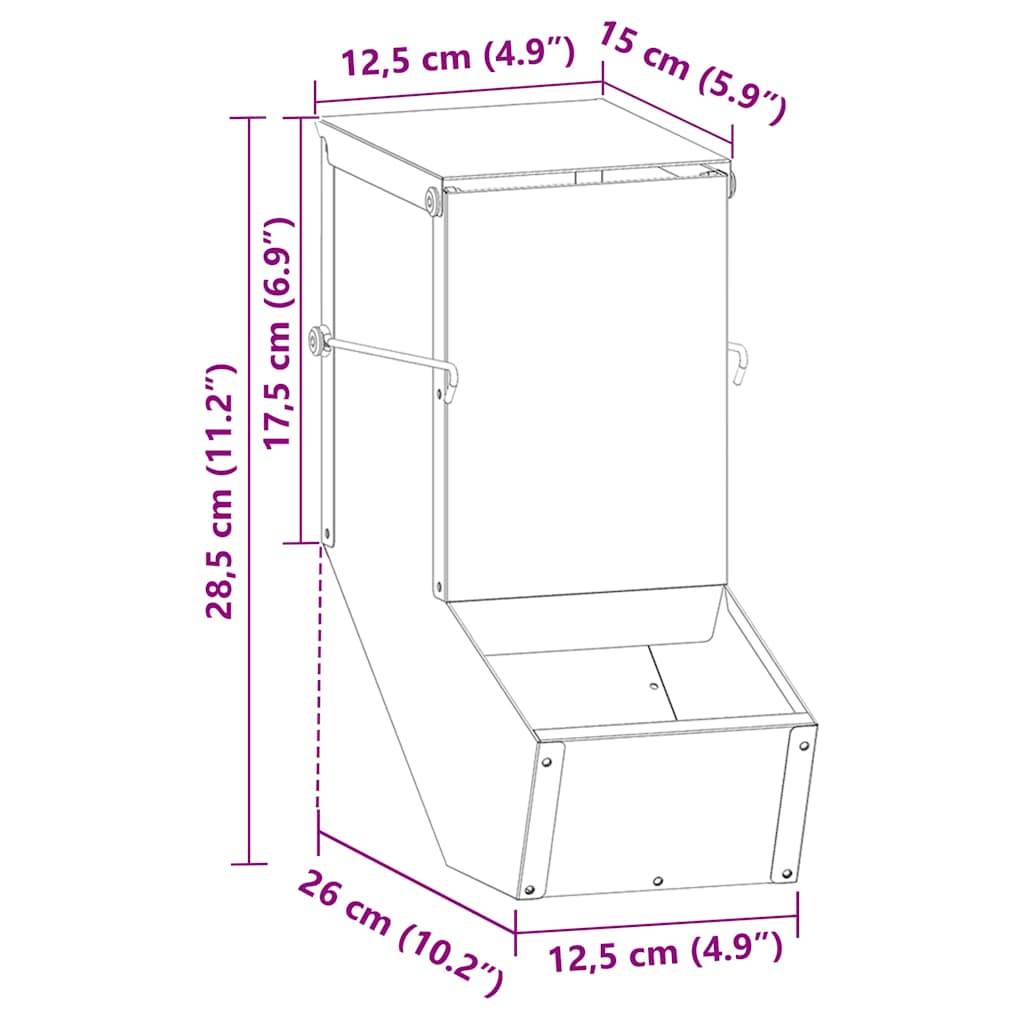 Vidaxl - Distributeur pour lapins Noir 12,5 x 26 x 28,5 cm vidaXL 874597 - Image 3