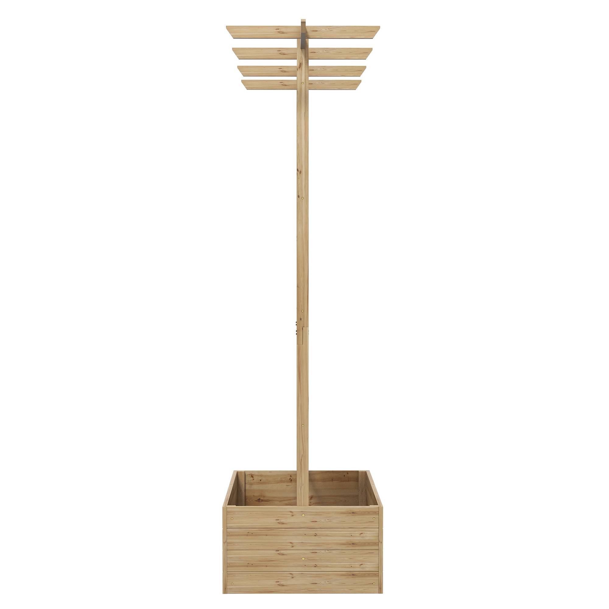 potager treillis pergola plantes grimpantes fond ouvert 160x55x183 bois naturel jardin extérieur - Image 9