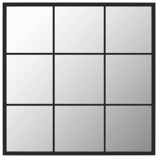 Miroir mural noir 60x60 cm métal Maison Chic - Image 1