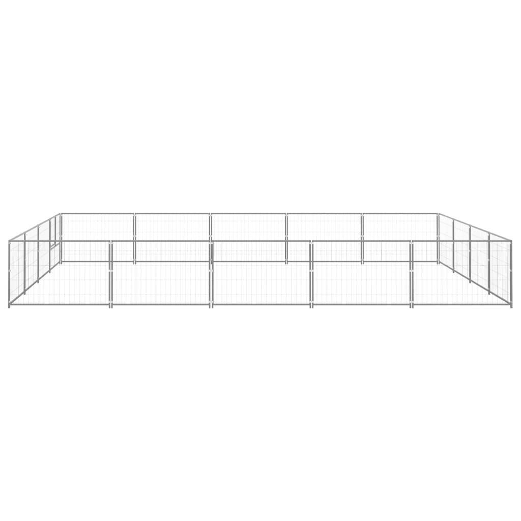 Helloshop26 - Chenil extérieur cage enclos parc animaux chien argenté 20 m² acier - Image 3