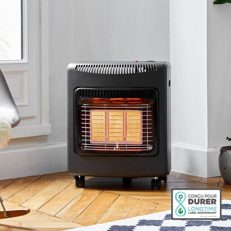 Favex - Chauffage d'appoint à gaz Ektor Mini - FAVEX - Intérieur - Brûleur Céramique Infrarouge - Livré avec tuyau à visser - 40 m², Noir - Image 2