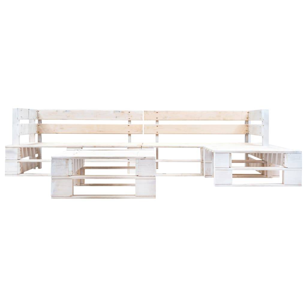 Vidaxl - Salon de jardin palette 4 pcs Bois Blanc vidaXL 277391 - Image 2