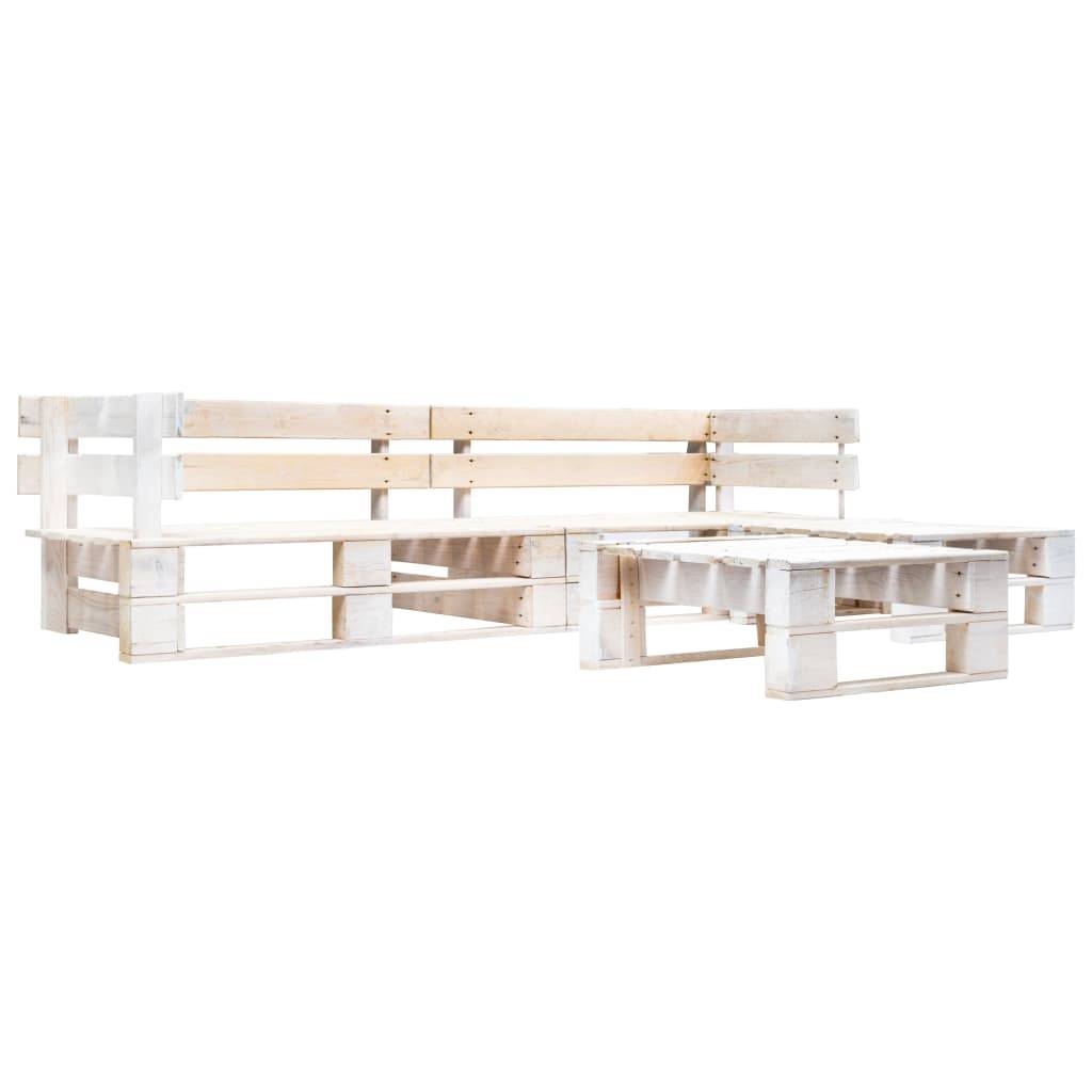 Vidaxl - Salon de jardin palette 4 pcs Bois Blanc vidaXL 277391 - Image 1