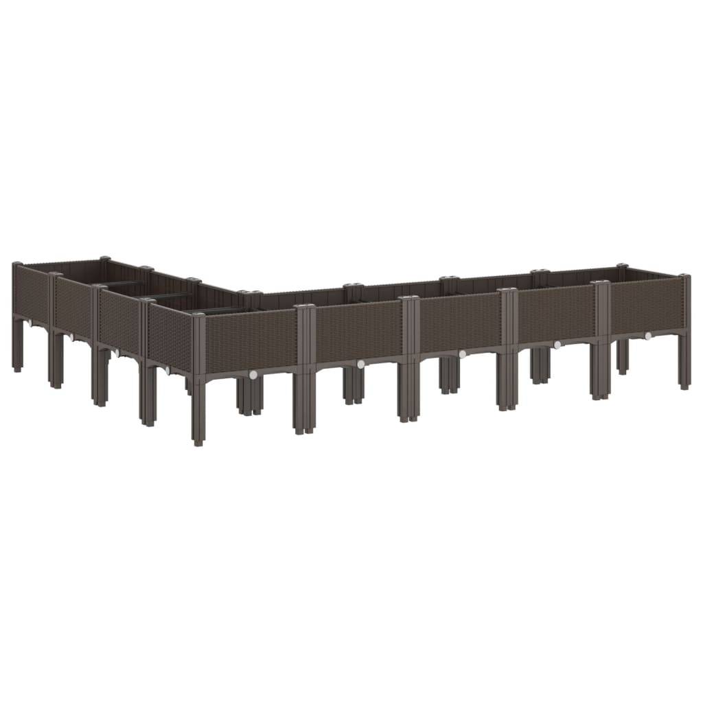 Vidaxl - Jardinière avec pieds marron 200x160x42 cm PP vidaXL 367915 - Image 6