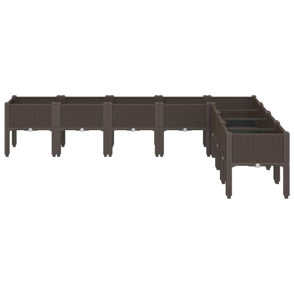 Vidaxl - Jardinière avec pieds marron 200x160x42 cm PP vidaXL 367915 - Image 8