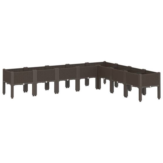Vidaxl - Jardinière avec pieds marron 200x160x42 cm PP vidaXL 367915 - Image 2
