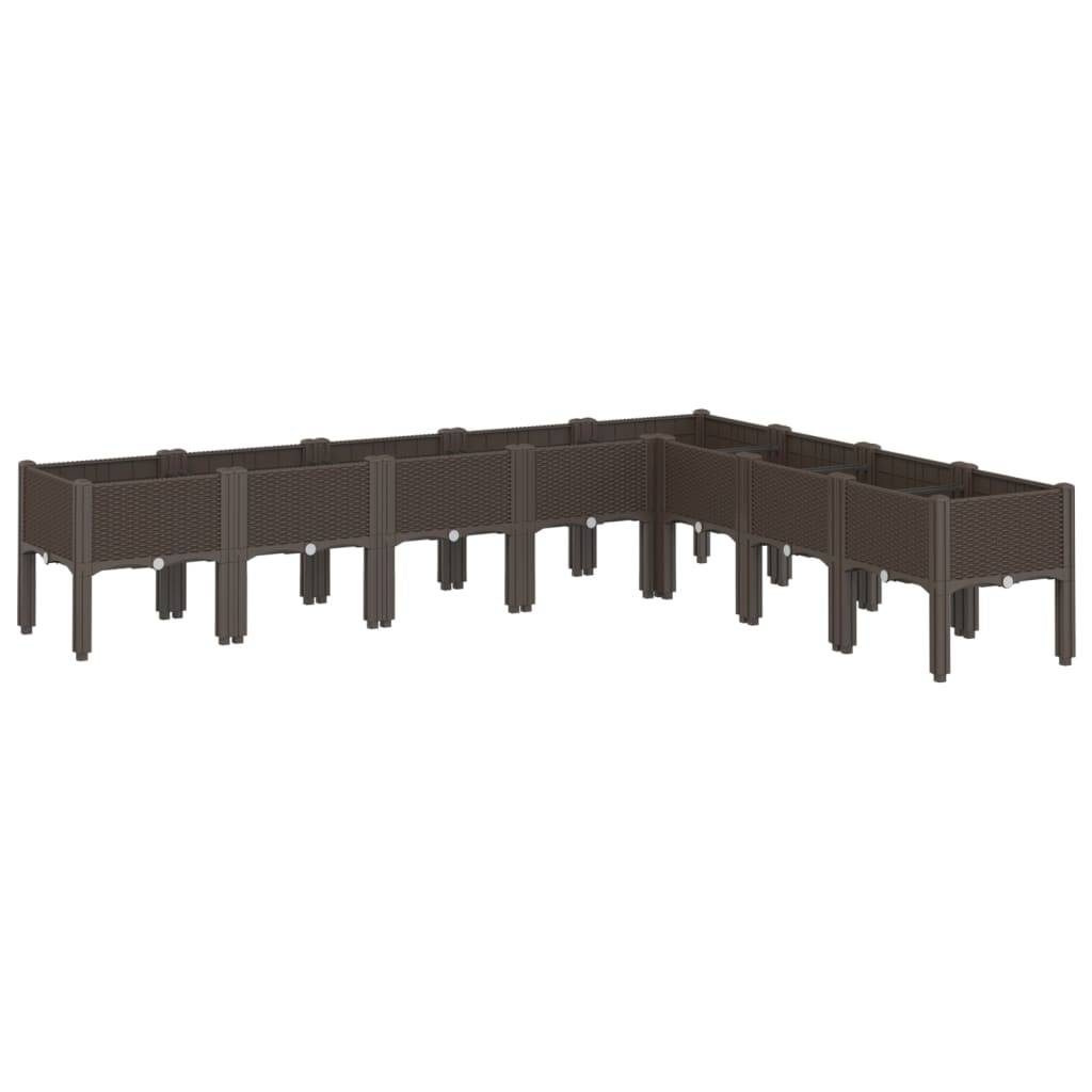 Vidaxl - Jardinière avec pieds marron 200x160x42 cm PP vidaXL 367915 - Image 2