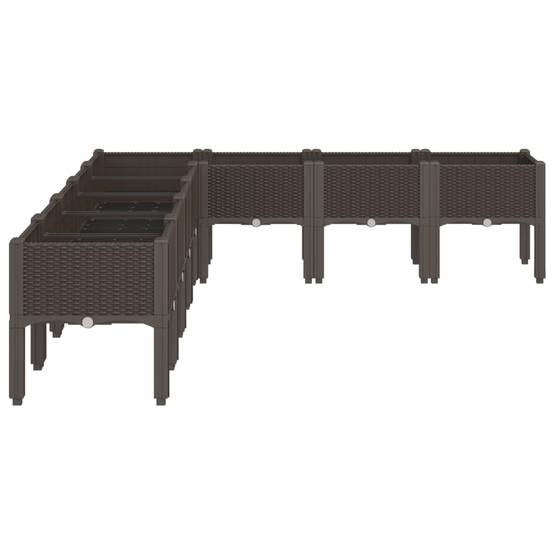 Vidaxl - Jardinière avec pieds marron 200x160x42 cm PP vidaXL 367915 - Image 5