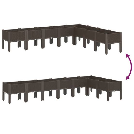 Vidaxl - Jardinière avec pieds marron 200x160x42 cm PP vidaXL 367915 - Image 7