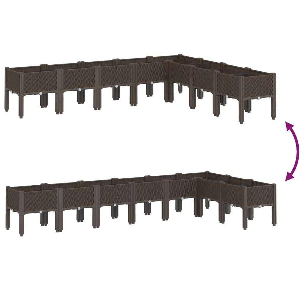 Vidaxl - Jardinière avec pieds marron 200x160x42 cm PP vidaXL 367915 - Image 7