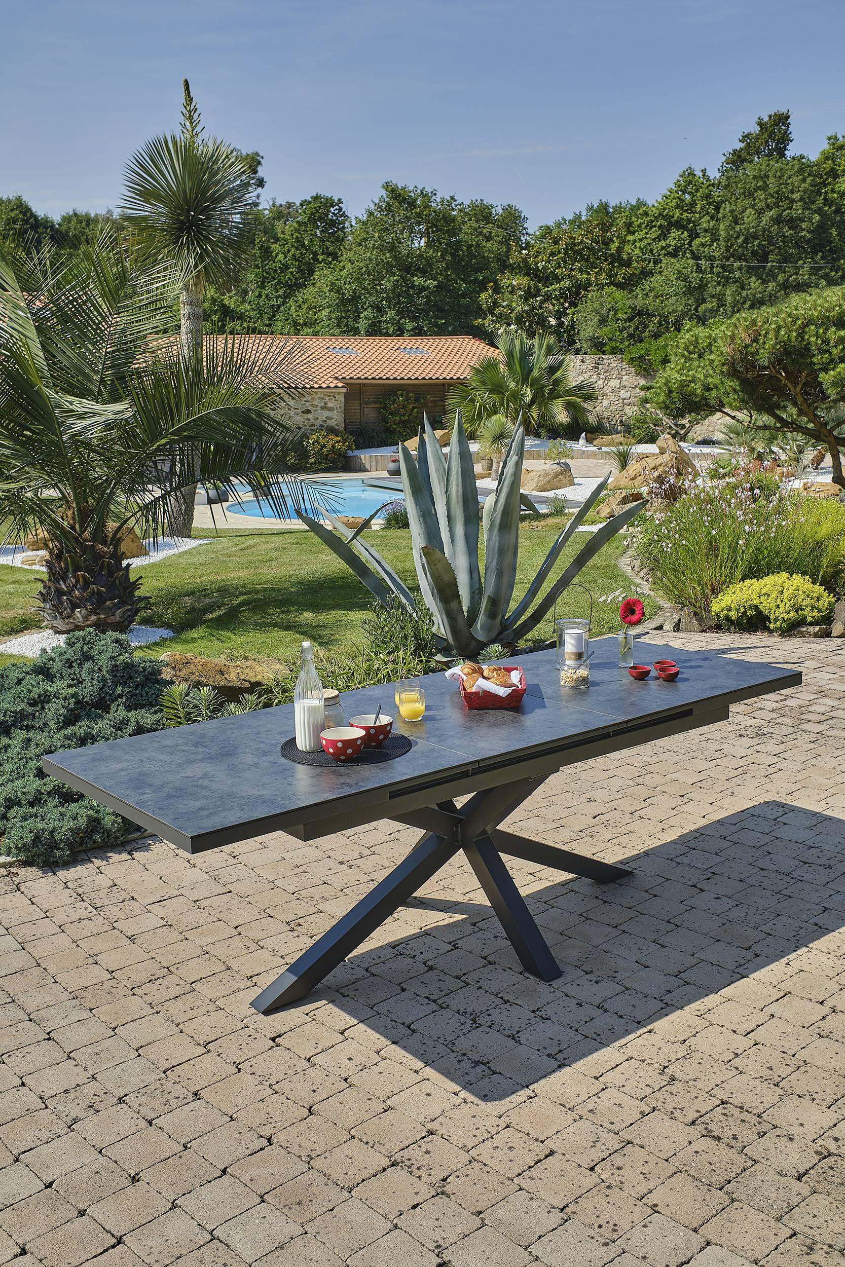 Dcb Garden - Table de jardin CAICOS en aluminium plateau HPL - DCB GARDEN - Image 8