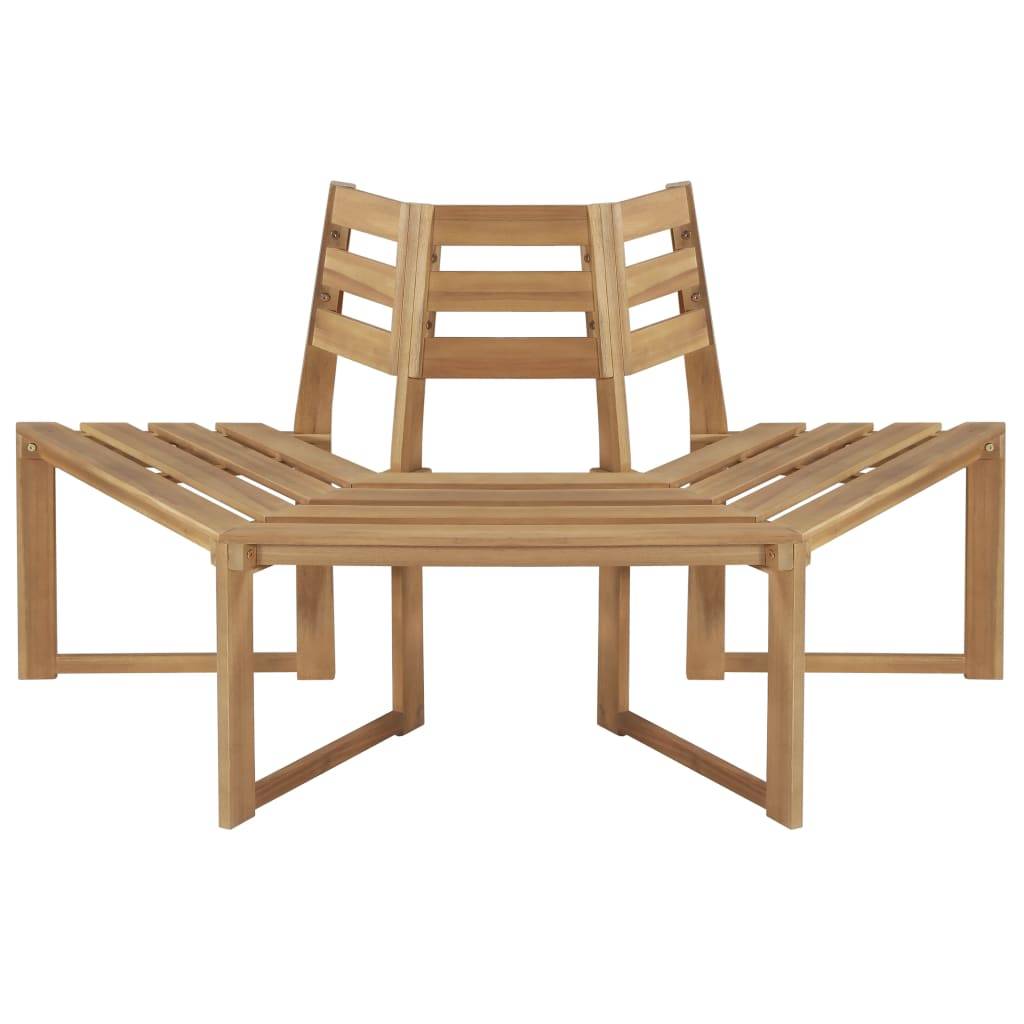 Helloshop26 - Banc de jardin meuble de patio d'extérieur terrasse de tour d'arbre demi-hexagonal 160 x 80 x 86 cm bois d'acacia massif - Image 1