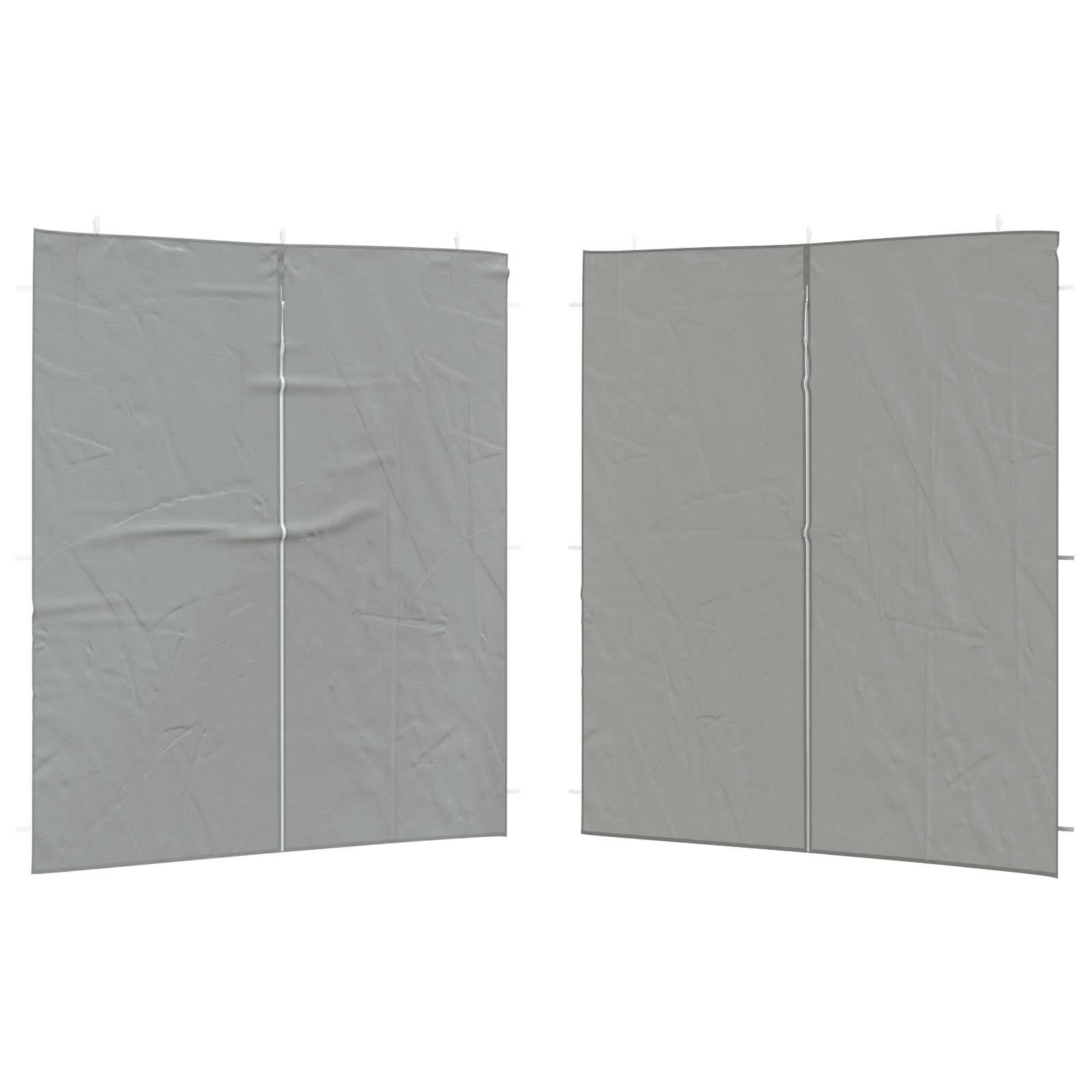 ComfortXL - Lot 2 panneaux latéraux en PE pour tente de réception avec fenêtres 2x1.95m Gris clair - ComfortXL Outdoor Living - Image 2