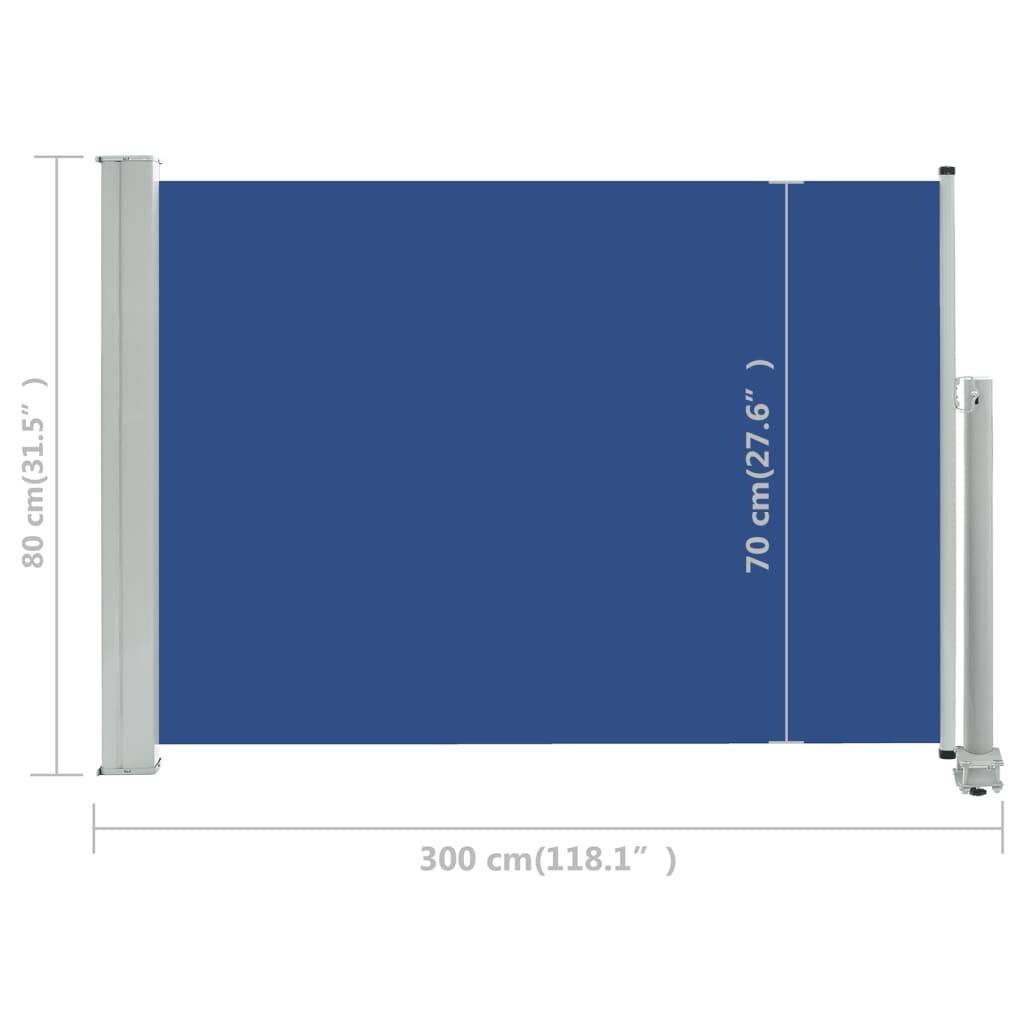 Helloshop26 - Auvent paravent store brise-vue latéral rétractable de patio jardin terrasse balcon protection visuelle écran 80 x 300 cm bleu - Image 6
