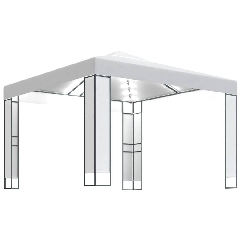 Tonnelle Aluminium Blanc avec LED 3 x 3 x 2.73 m - PANGIVO - Image 2