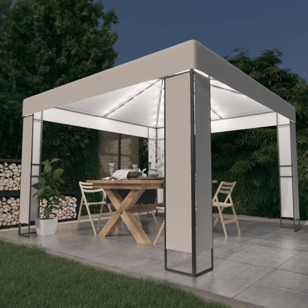 Tonnelle Aluminium Blanc avec LED 3 x 3 x 2.73 m - PANGIVO - Image 1