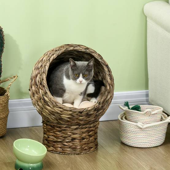 Panier pour chat jacinthes d'eau marron 40 x 37 x 51 cm - PANGIVO - Image 3