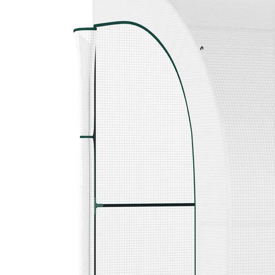 Serre Adossée Balcon PE Plantes 3 Niveaux Portes Zippées 300x150x213cm Blanc - ComfortXL Outdoor Living - Image 10