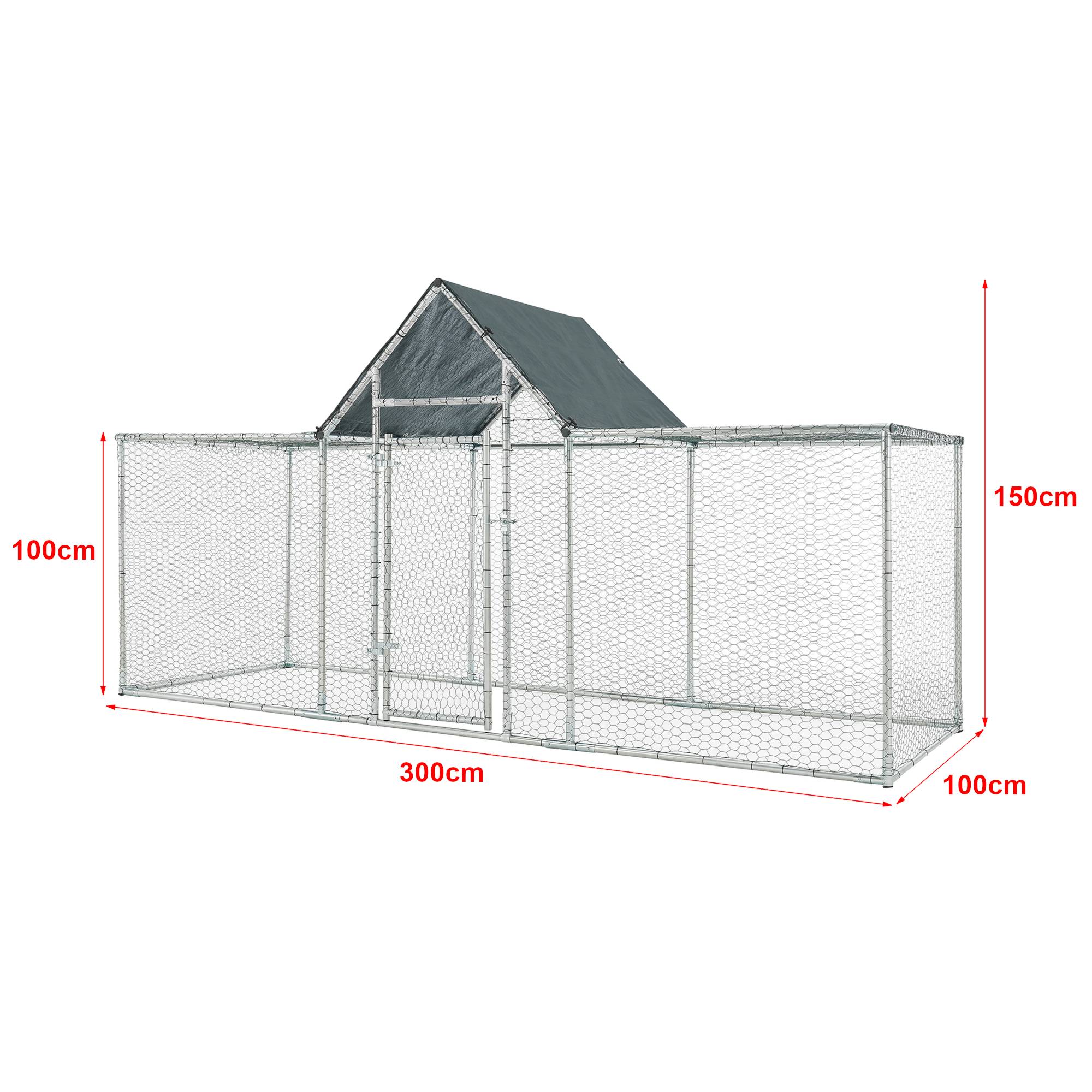 Pro.Tec - Enclos Extérieur Arguin Volière 300 x 100 x 100 - 150 cm Argent Vert [pro.tec] - Image 3