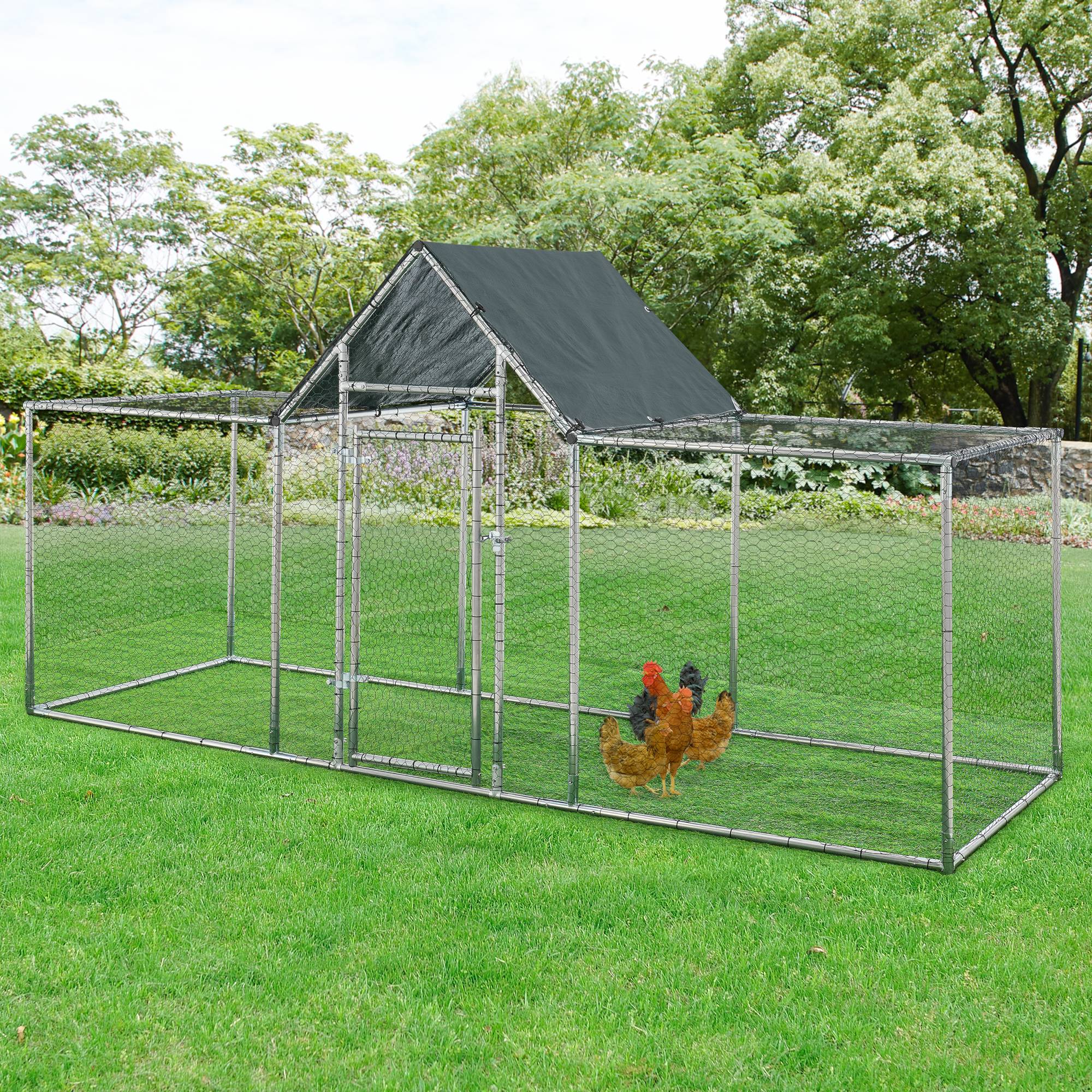 Pro.Tec - Enclos Extérieur Arguin Volière 300 x 100 x 100 - 150 cm Argent Vert [pro.tec] - Image 2