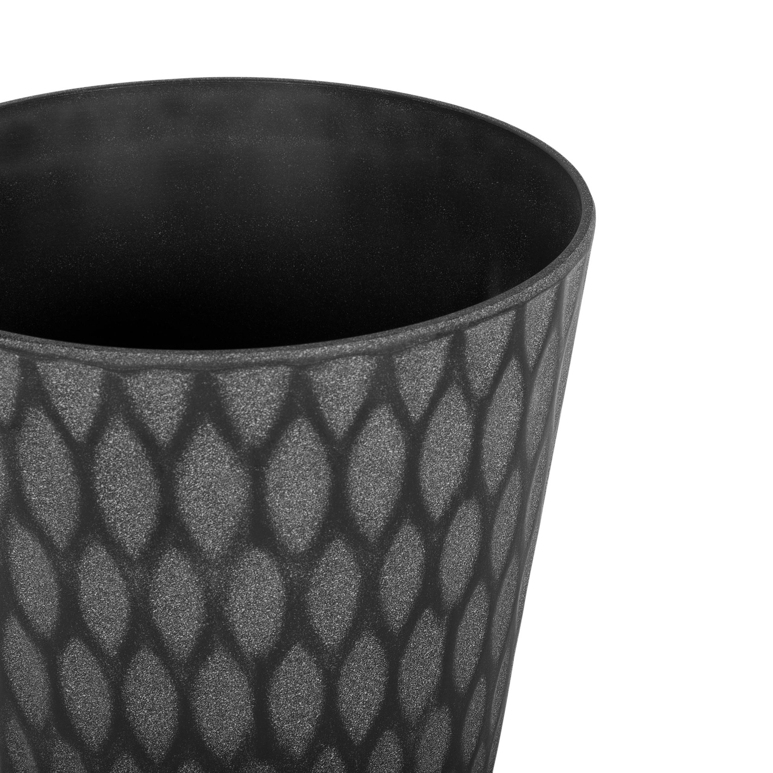 Beliani - Hauts Cache-Pots Gris en Fibre d'Argile et Verre 36 cm Rond avec Relief Pot de Fleurs Idéal pour Extérieur et Intérieur Lot de 2 - Image 5