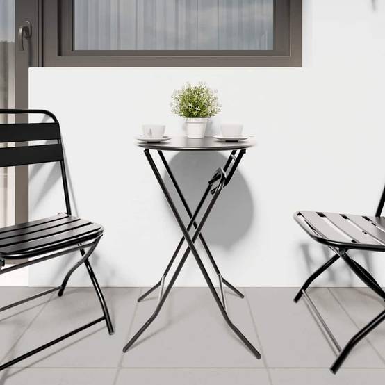 ComfortXL - Table de Jardin Ronde Pliante Ø50cm Anthracite, Table de Bistrot en Métal pour Balcon ou Intérieur – ComfortXL Outdoor Living - Image 4