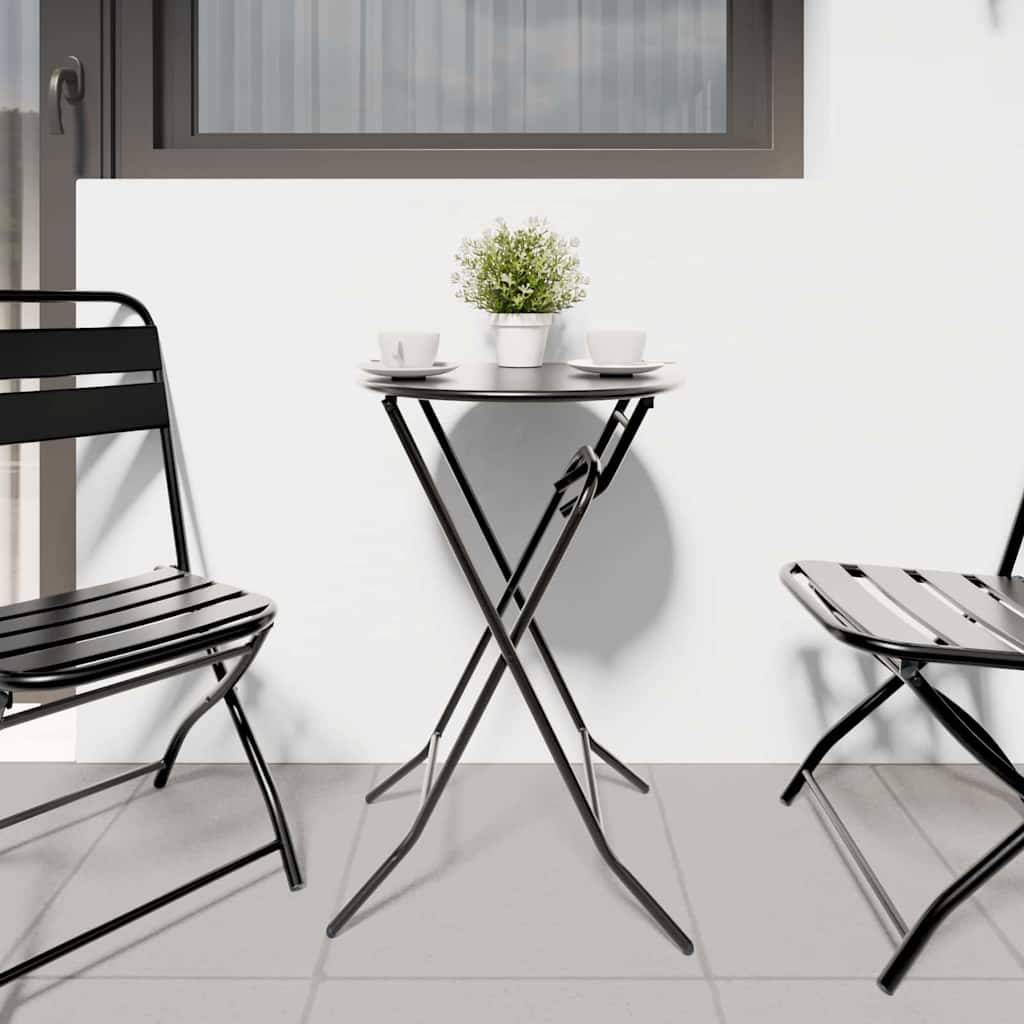 ComfortXL - Table de Jardin Ronde Pliante Ø50cm Anthracite, Table de Bistrot en Métal pour Balcon ou Intérieur – ComfortXL Outdoor Living - Image 4
