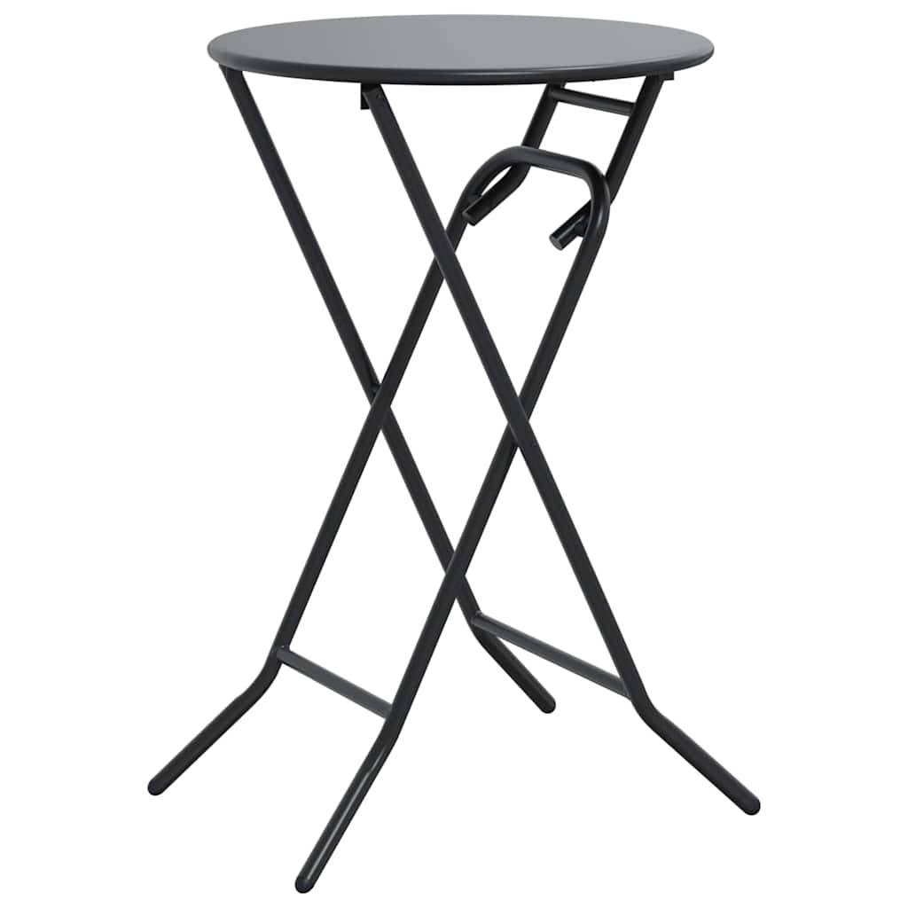 ComfortXL - Table de Jardin Ronde Pliante Ø50cm Anthracite, Table de Bistrot en Métal pour Balcon ou Intérieur – ComfortXL Outdoor Living - Image 2